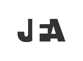 Fototapeta premium JFA logo design. Initial letter J F A bold font style for tech startups, consulting, corporate branding. Creative company name, headlines typography identity, trendy logotype.