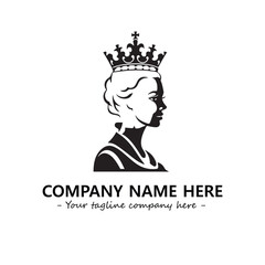 Head of queen logo company design vector illustration