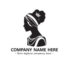 Head of queen logo company design vector illustration