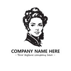 Head of queen logo company design vector illustration