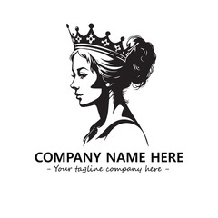 Head of queen logo company design vector illustration