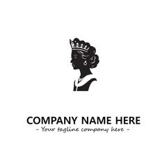 Head of queen logo company design vector illustration