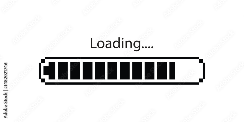 Poster loading icons and progress bar horizontal load indicators vector. load bar, buffer loader, download 