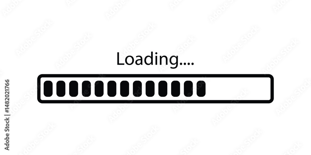 Poster loading icons and progress bar horizontal load indicators vector. load bar, buffer loader, download 