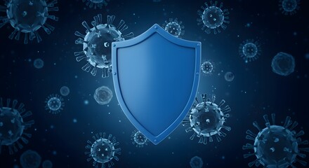 Fototapeta premium Shield protection against pathogens illustration