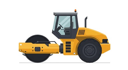 Road Roller Isolated Construction Vehicle Heavy Equipment