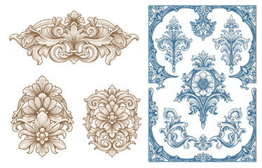 Vintage Baroque Victorian frame border flower pattern vector floral engraved scroll ornament leaf retro decorative design. filigree calligraphic heraldic shield swirl