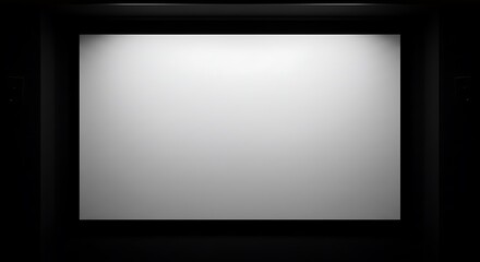 Blank Screen in Dark Room for Presentation or Home Cinema