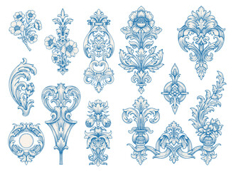 Vintage Baroque Victorian frame border flower pattern vector floral engraved scroll ornament leaf retro decorative design. filigree calligraphic heraldic shield swirl
