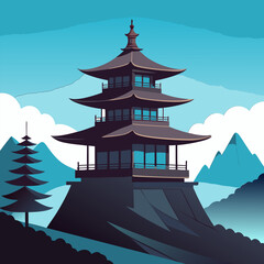 Pagoda on Mountaintop. An Architectural Marvel