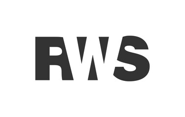 RWS logo design. Initial letter R W S bold font style for tech startups, consulting, corporate branding. Creative company name, headlines typography identity, trendy logotype.