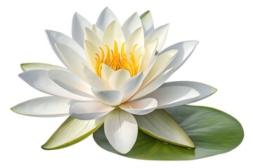 The white water lily, also known as a water lily, is a beautiful aquatic plant with a white blossom often found blooming in nature ponds