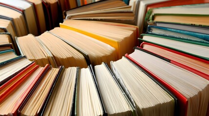 Obraz premium to different pages arranged in a spiral pattern on a library floor