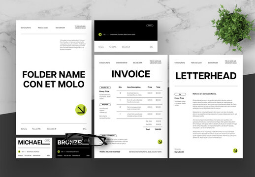 Black And Green Stationery