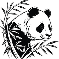 panda on a black background © khurshia