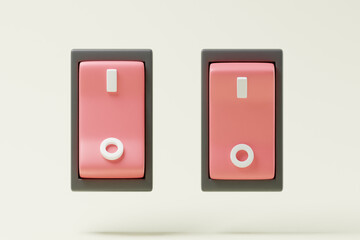 switch on off switch 3D  render