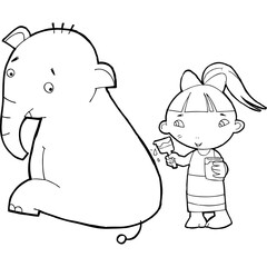 cute little thai kid doodle, Illustration cartoon element hand drawn style