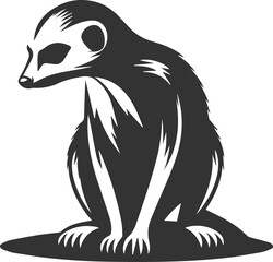 Cute animal meerkat vector isolated silhouette