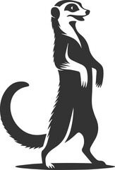 Cute animal meerkat vector isolated silhouette