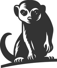 Cute animal meerkat vector isolated silhouette