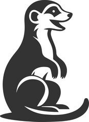 Cute animal meerkat vector isolated silhouette