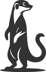 Cute animal meerkat vector isolated silhouette