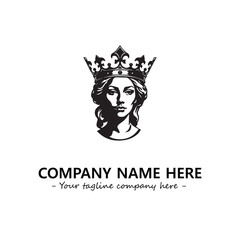 Head of queen logo company design vector illustration
