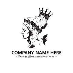 Head of queen logo company design vector illustration