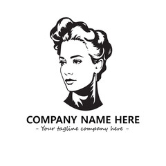 Head of queen logo company design vector illustration