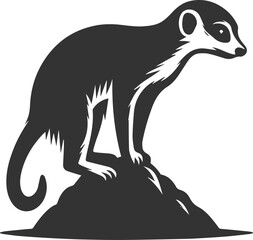 Cute animal meerkat vector isolated silhouette