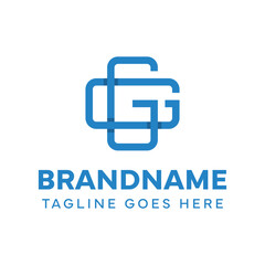 Letters GG Plus Medical Logo, symbolizing health, care, and balance