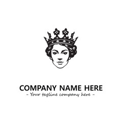 Head of queen logo company design vector illustration