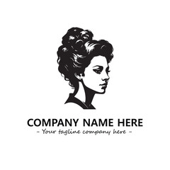 Head of queen logo company design vector illustration