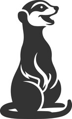 Cute animal meerkat vector isolated silhouette