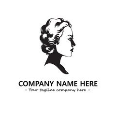 Head of queen logo company design vector illustration