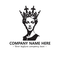 Head of queen logo company design vector illustration