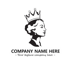 Head of queen logo company design vector illustration