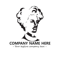 Head of queen logo company design vector illustration