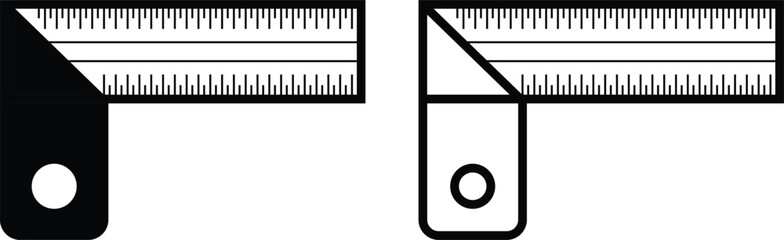 L Shape Ruler icon. two different types L Shape Ruler.  design with white background stock illustration
