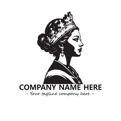 Head of queen logo company design vector illustration