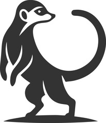 Cute animal meerkat vector isolated silhouette