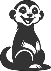 Cute animal meerkat vector isolated silhouette