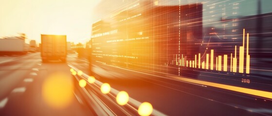 Streamlined supply chain data dashboard with warm ambient glow