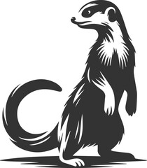 Cute animal meerkat vector isolated silhouette