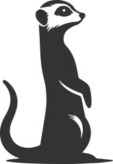 Cute animal meerkat vector isolated silhouette