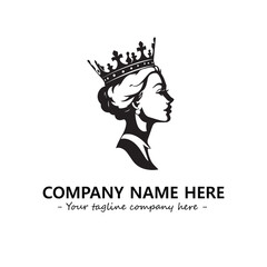 Head of queen logo company design vector illustration