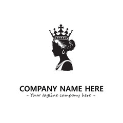 Head of queen logo company design vector illustration