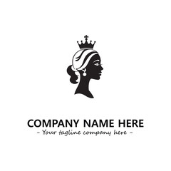 Head of queen logo company design vector illustration