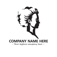 Head of queen logo company design vector illustration