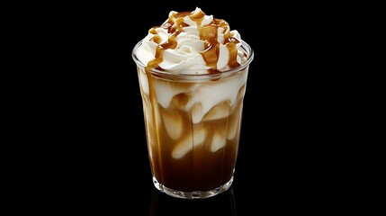 Delicious Iced Caramel Coffee Drink Whipped Cream Sweet Treat Refreshing Beverage Cold Coffee Summer Drink Tasty Coffee Caramel Syrup Coffee Shop Menu